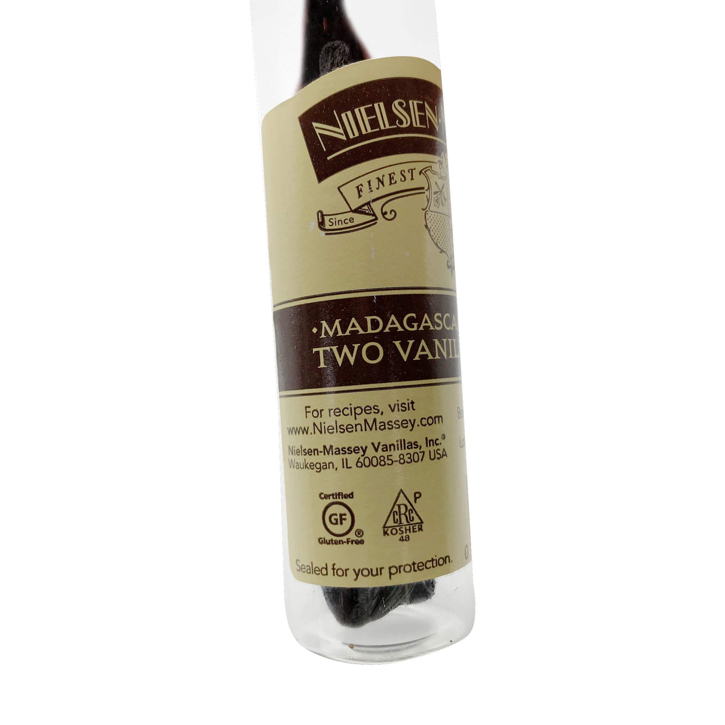 Nielsen-Massey Madagascar Bourbon Whole Vanilla Beans for Baking, 2 Count