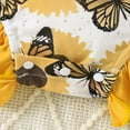 thumbnail image 5 of Baby Girl Rompers Boys Girls Cartoon Butter Fly Printed Sleeveless Pullover Romper Sweatshirt Bodysuits Baby Bubble Romper Yellow 3 Months-6 Months, 5 of 7