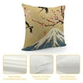 thumbnail image 4 of COMIO  Asian Throw Pillow Cushion Cover, Japanese Crane Flying Hill Mountain and Cherry Blossoms Design, Decorative Square Accent Pillow Case,Blue Mustard, 4 of 5