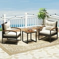 thumbnail image 2 of Gymax 3PCS Patio Wicker Furniture Set PE Wicker Furniture Conversation Set w/ Acacia Wood Table, 2 of 10