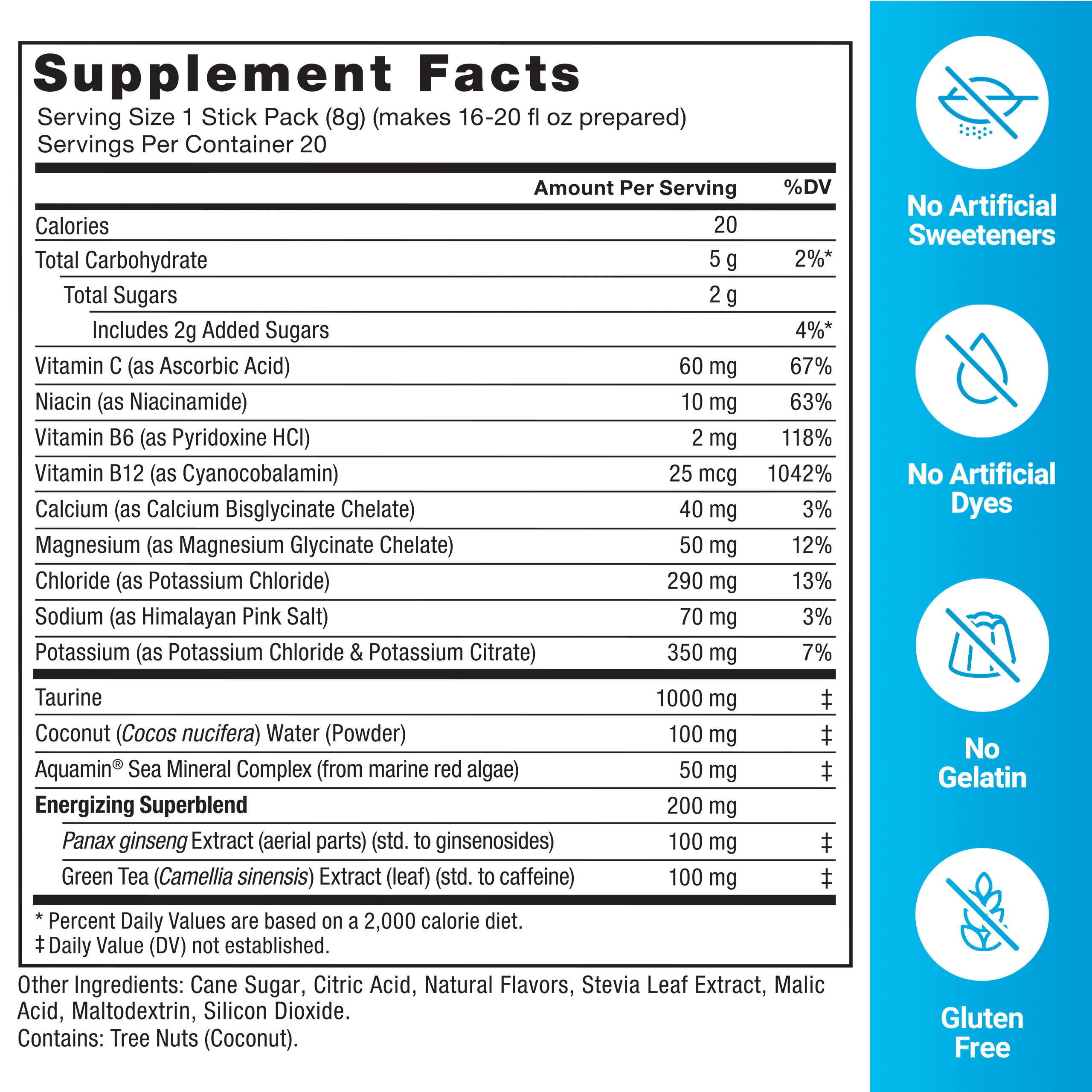 Force Factor Liquid Labs Energy Electrolyte Powder, Hydration Powder with 5 Electrolytes, Vitamins & Minerals, Mango Margarita, 20 Stick Packs