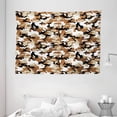 thumbnail image 1 of Camouflage Tapestry, Abstract Army Military Style in Various Shades of Brown Pattern, Wall Hanging for Bedroom Living Room Dorm Decor, 80W X 60L Inches, Light Caramel Tan Black, by Ambesonne, 1 of 2