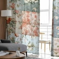 thumbnail image 4 of Elegant Spring Floral Sheer Curtains 72 Inches Long 2 Panels Set, Window Sheer Curtains for Living Room/Bedroom, Summer Botanical Plaid Farmhouse Light Filtering Rod Pocket Curtain 52'' x 72'' x 2, 4 of 7