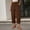 Coffee, variant on Women's Cotton Linen Casual Pants Summer Wide Leg Loose Ruffle High Waist Cropped Drawstring Palazzo Flowy Trousers with Pockets Khaki XL(XL)