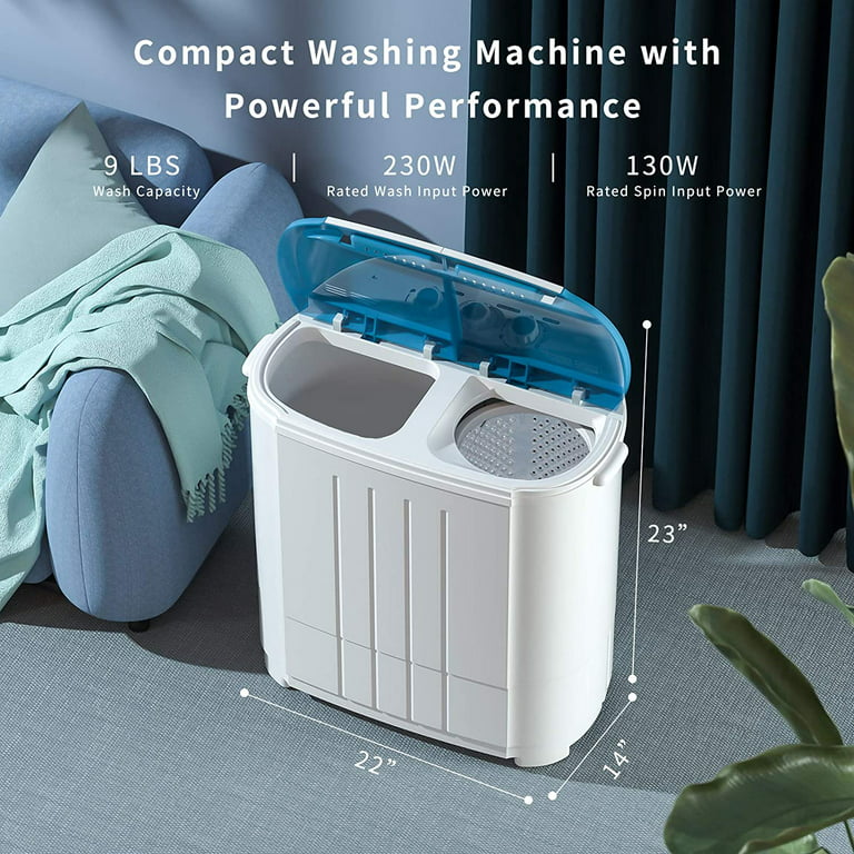 Portable Compact Mini Washing Machine Washer and Spinner Gravity Drain  Water