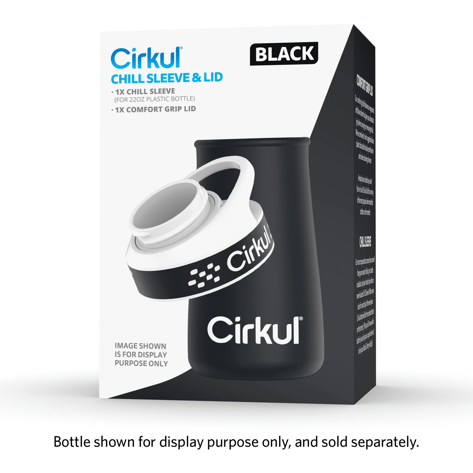 Cirkul, Kitchen, Cirkul 22 Oz Stainless Steel Water Bottle Navy With  Comfort Grip Lid Black