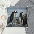 thumbnail image 2 of penguins rock ocean Graphic Decorative Men Women Boy Girl Room Cushion Throw Pillow Cover for Home Couch Living Room Bed Sofa   Pillow Covers 全年适用 zipper closure 1PC, 2 of 5