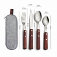 thumbnail image 2 of Juego de Cubiertos Completo Cuchillo, Tenedor, Palillos y Cuchara Juego de Viaje de Acero Inoxidable Tenedor con de Madera B, 2 of 5