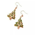 thumbnail image 4 of GKNET Christmas Xmas Tree Pearl Crystal Earrings Hook Drop Dangle Women Delicate Jewelry Gift, 4 of 4