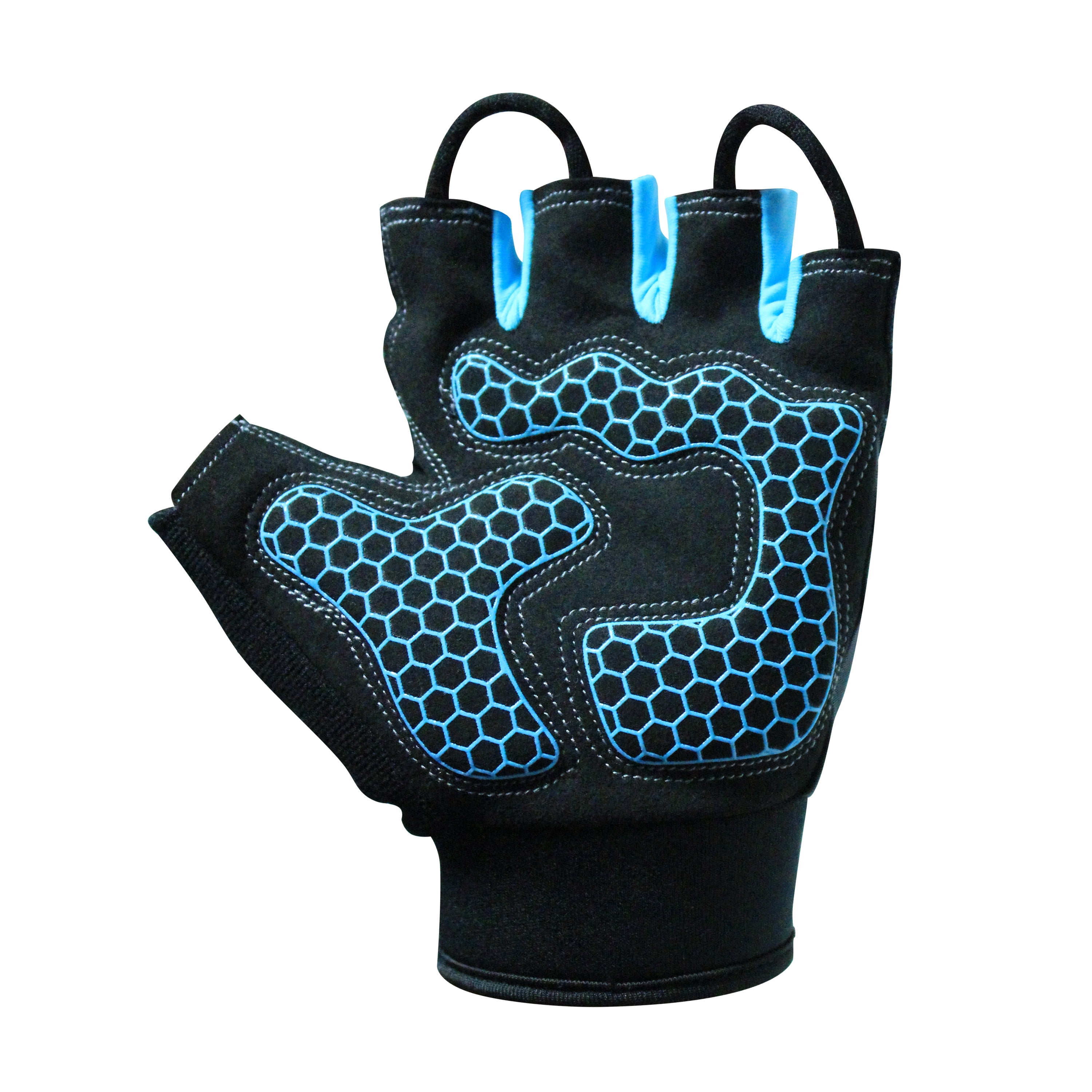 Gold's Gym Anti Slip Women Black and Light Blue Weight Lifting Gloves, S