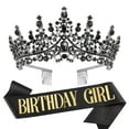 thumbnail image 2 of Dalrosia Birthday Girl Sash & Rhinestone Tiara Set Birthday Sash and Tiara for Women Birthday Decoration Kit Rhinestone Headband for Girl Glitter Crystal Hair Accessories for Party, 2 of 4