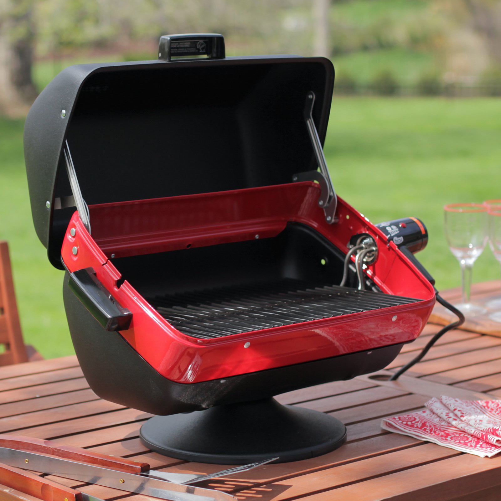 Easy Street Electric Tabletop Grill with easy-view window and rotisseri 
