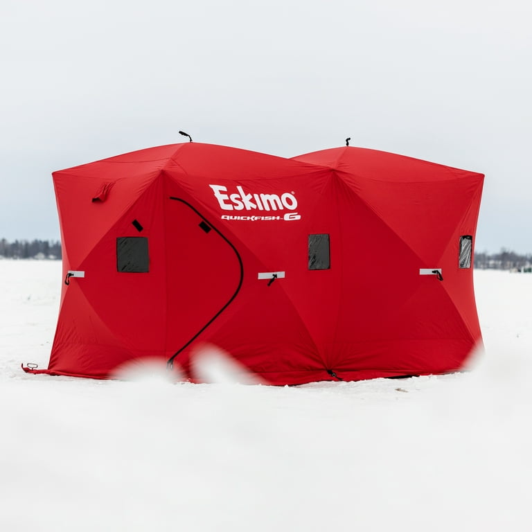 Eskimo 69149 QuickFish 6 Portable Pop up Ice Fishing Shelter, 6 Person 