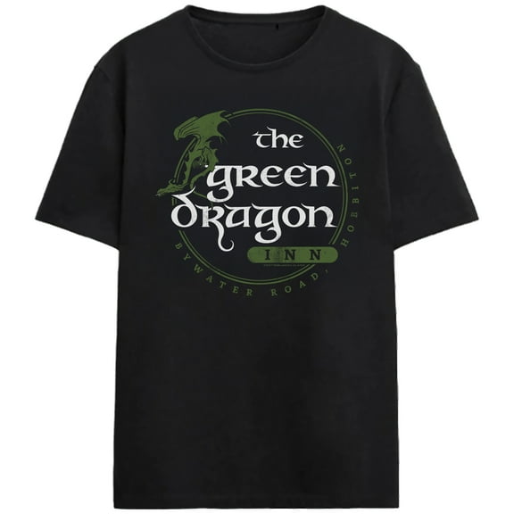 The Lord of the Rings The Green Dragon Inn Hobbiton Adult Black Short Sleeve Tee -Medium
