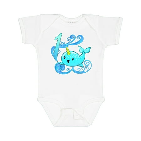 

Inktastic Cute Narwhal First Birthday Gift Baby Boy or Baby Girl Bodysuit