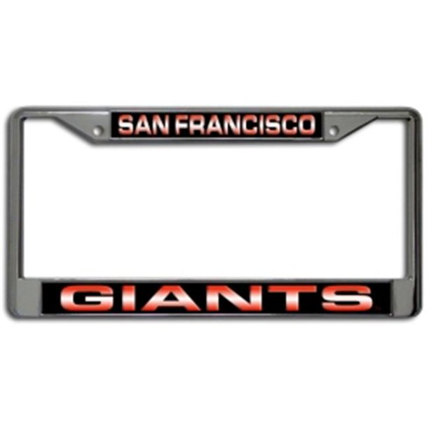 San Francisco Giants License Plate Frame Laser Cut Chrome Black with