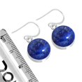 thumbnail image 3 of 925 Sterling Silver Women Jewelry Natural Lapis Earring, 3 of 5