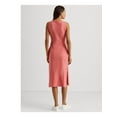 thumbnail image 2 of RALPH LAUREN Womens Coral Tie Slitted Unlined Heather Sleeveless Scoop Neck Midi Sheath Dress 6, 2 of 4