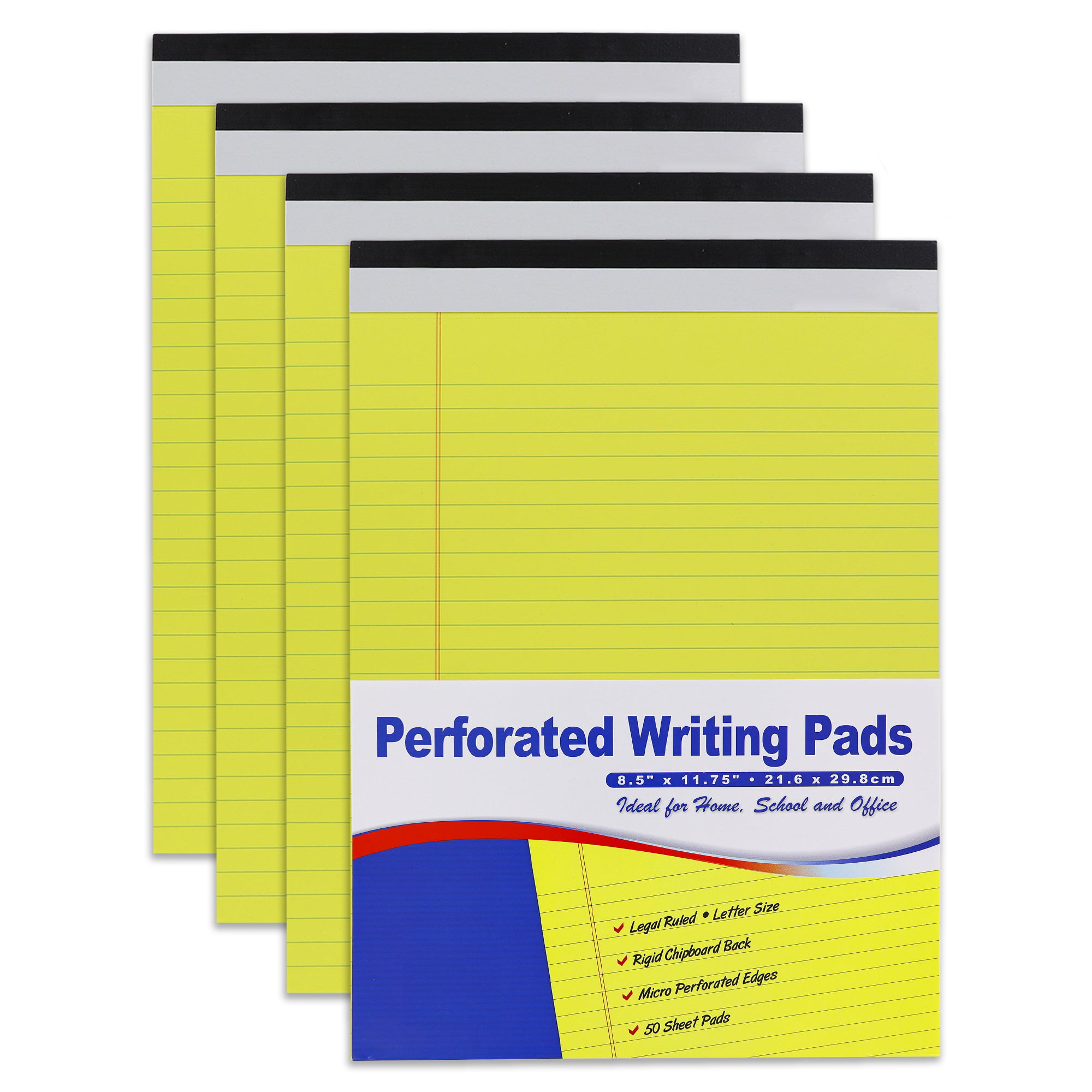 Work Basic 6pk - Office 8.5in x 11in Pastel Set 2 Mintra Office Legal Pads Micro perforated Writing Pad/Notebook Paper for School 50 Sheets per Notepad College Wide Ruled
