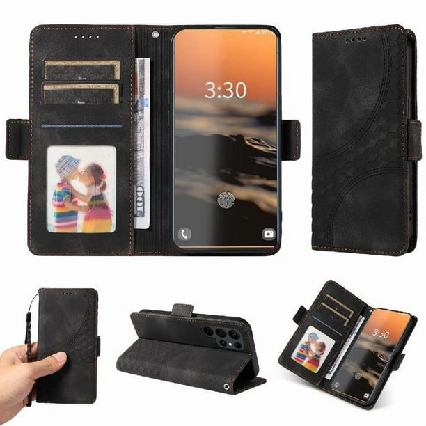 Funda GANGXUN para Samsung Galaxy S23 Ultra con diseño acolchado elegante, cuero PU, protección total y ajuste preciso