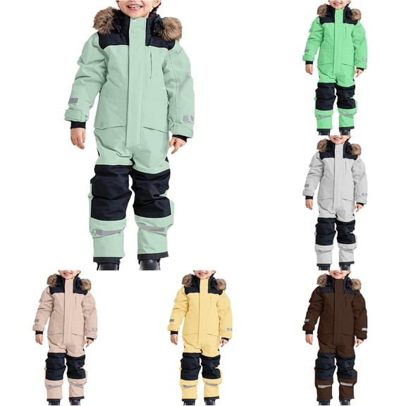 Vrotazzy Heavy Duty Insulated Boys Snowsuit for Big Kids All Weather Windproof Ski Outfit With Thermal Extreme Cold Outdoor Winter Adventures