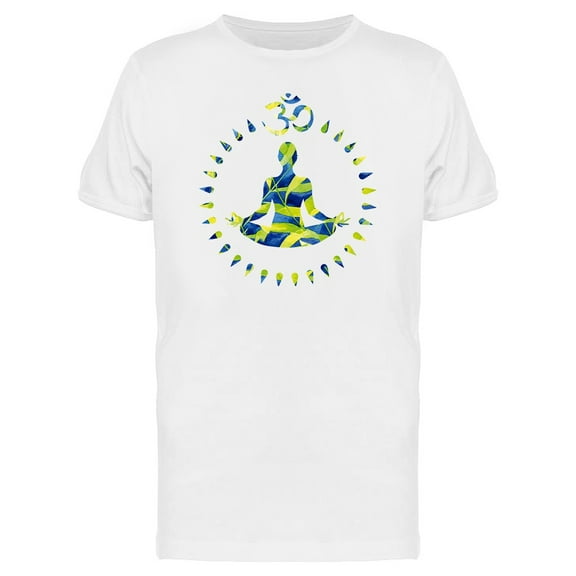 Silhouette Yoga Lotus Pose Icon Tee Men's -Image by Shutterstock