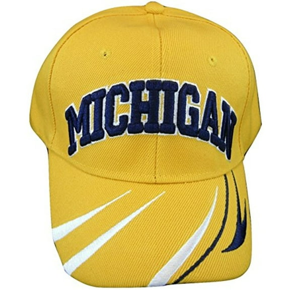 Michigan Men's Striped Bill Adjustable Baseball Cap (Gold)