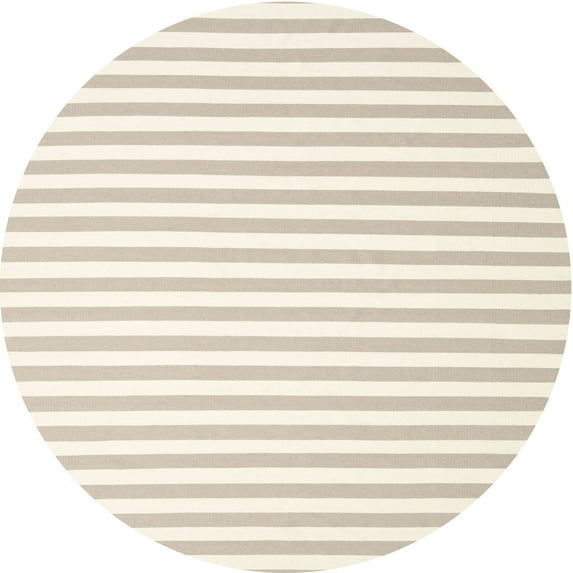 Ahgly Company Indoor Round Contemporary Beige Solid Area Rugs, 6' Round