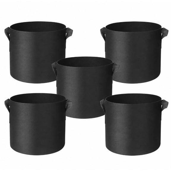 5 Pack 5 Gallon Fabric Grow Bags with Handles, Planting Pots for Vegetables, Flowers and Herbs, TIKA