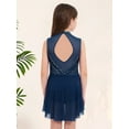 thumbnail image 5 of Zaldita Kids Girls Sleeveless Sparkly Figure Ice Skating Dress Chiffon Skirted Leotard Modern Lyrical Dancewear Navy Blue 8, 5 of 6