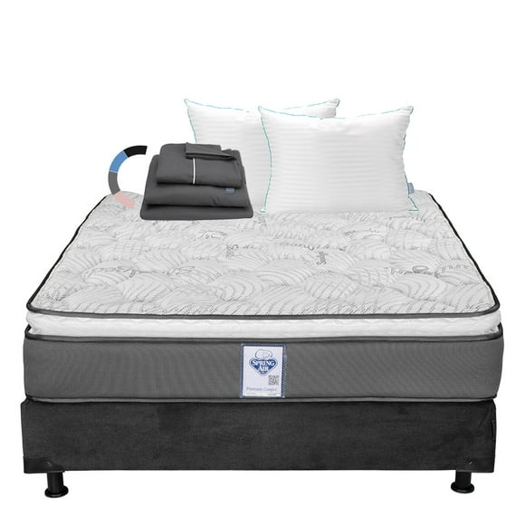 Colchon Individual Prestige+Box Base Cama+Almohada Royal Twin+Sabanas Royal