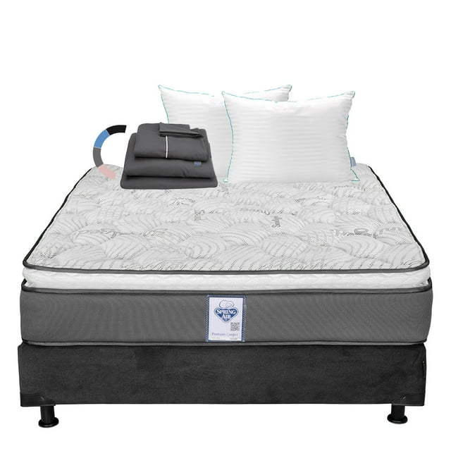 Colchon Matrimonial Prestige+Box Base Cama+Almohada Royal Twin+Sabanas Royal