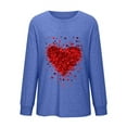 thumbnail image 4 of Valentines Days Cute Long Sleeve Shirts Womens Heart Print Crewneck Tunic Tops Casual Loose Blouses, 4 of 4