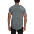 thumbnail image 1 of Haut d'Été pour Hommes Couleur Unie Ajusté Manches Courtes Col Rond Longueur Longue, 1 of 5