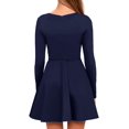 thumbnail image 2 of Jusfitsu Women's Long Sleeve Dress A-Line Skater Dress for Women Wedding Guest Dress, 2 of 6