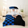 thumbnail image 2 of Meiyoeat Checkerboard Pattern Twin Duvet Cover for Adults,Classic Chess Print Twin Bedding,Blue Black,2Pcs,No Comforter, 2 of 6