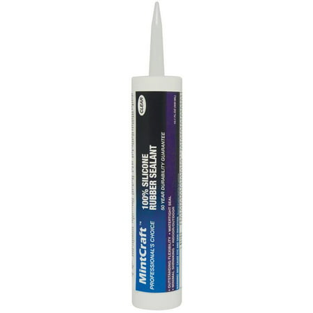 Mintcraft Professional Choice 50 Year Silicone Rubber Sealant, 10.1 oz, Cartridge, Clear, Paste per 12