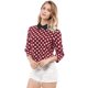 thumbnail image 1 of Disfraz de Halloween para mujer Polka Dots Contraste Peter Pan Collar Top 3/4 Mangas Blusa Camisa Rojo XS, 1 of 6