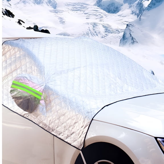 MELIVO Car Windshield Snow Cover for Ice Frost and Snow, 90.5inch58.3inch Wipers Side Mirror Shield Protector Front Window Winter Accessories Fits Most Sedan, SUV and Van