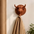 thumbnail image 2 of ZhangC Highland Cow Head Wall Hook, 3 Inch Decorative Plastic Coat Hook, Wall Mounted Organizer for Hats, Bags, Towels and Keys, Farmhouse Entryway Home Decor, 2 of 9