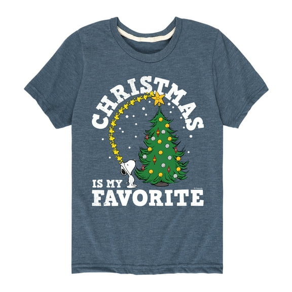 Peanuts - Christmas Is My Favorite - Toddler And Youth Short Sleeve Graphic T-Shirt