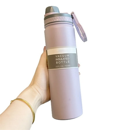 

Sports Water Bottle with Clip Easy to Clean Water Bottle for Picnic Sports Travel Business Purple 750Ml