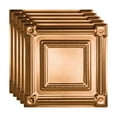 thumbnail image 1 of FASÄDE Coffer Decorative Vinyl 2ft x 2ft Lay in Ceiling Panel in Polished Copper(5 Pack), 1 of 5
