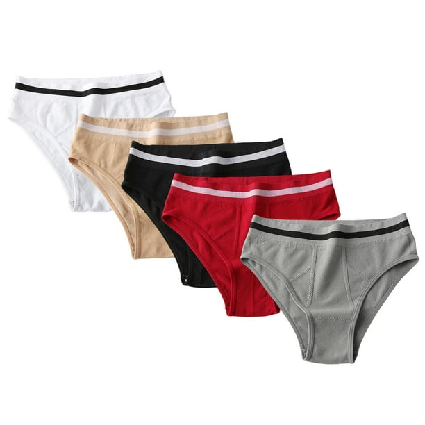 Paquete de 5 bragas suaves de cintura alta para mujer, tangas de bikini sin costuras L