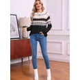 thumbnail image 6 of Women'S Casual Vintage Sweater Raglan Sleeve Crew Neck Knit Pullover Comfortable Warm Autumn Top Black L, 6 of 8