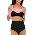 thumbnail image 2 of Summer Saving pimelu Bathing Suit for Women Two Piece Swimsuits for Women Tankini Swimsuits Modest Swimsuit Beach Ruffle High Waist Shorts Bikini Swimwear Women's Swimsuits, 2 of 6
