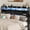 Black, variant on ICEEIF Queen Size Headboard with Storage, 3-Tier Headboard with Outlets, USB Ports, LED Light Strip, Sliding Barn Doors, Adjustable Shelf, Black
