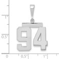 thumbnail image 2 of 14k White Gold Polished Finish Medium Size Number 94 Charm Pendant, 2 of 2