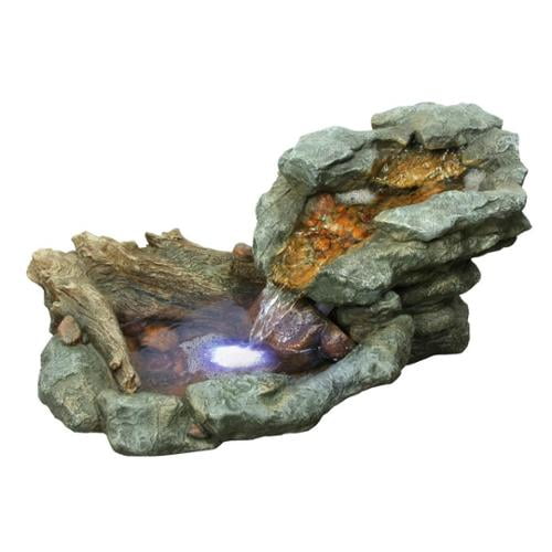 Rock Waterfall Fountain w LED Lights by Alpine Corporations