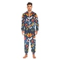 thumbnail image 3 of FORMRS Onesies Pajama for Adults Unisex Hoodie Winter Jumpsuit One Piece Sleepwear, Sizes S-2XL, Art Flowers, 3 of 7